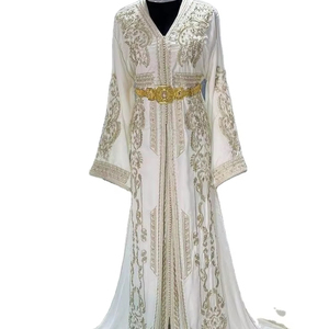Robe musulmane longueur au sol Jalabiya caftan arabe Abaya plage Silhouette décoration taille naturelle fantaisie caftan pour les femmes - Product Image 1