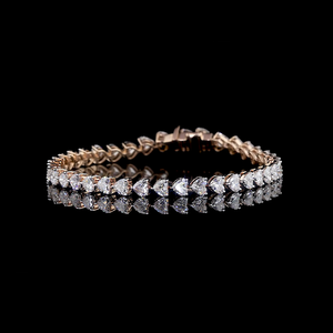 Pulsera de Tenis con Diamantes Cultivados en Laboratorio, Diseño de Corazón |   OEM/ODM Personalizado Disponible - Product Image 1
