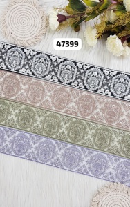 Rubans brodés à la machine sur mesure et lacets de divers modèles et couleurs pour robes de mariée de 2.5 pouces de largeur. - Product Image 2