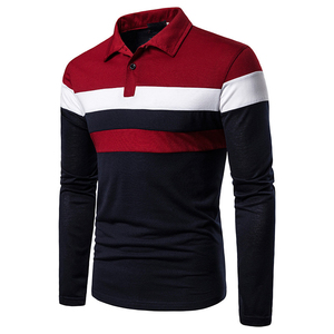 Moda nuevo color negro precio barato hombres Polos manga larga al por mayor personalizado clásico hombres botón Up Polo camiseta - Product Image 2