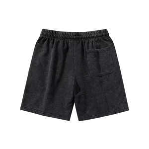 Conjuntos de pantalones cortos de poliéster y algodón peinado con logotipo personalizado para verano, unisex, para hombre y mujer, ajuste relajado, cierre de cintura elástica, patrón sólido - Product Image 5