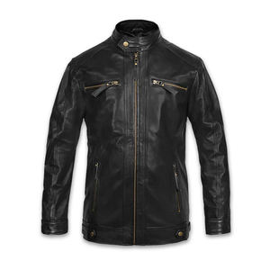 Marque de mode hommes Designer vestes en cuir prix de gros vestes en cuir de haute qualité nouvelle mode veste d'hiver en cuir - Product Image 1