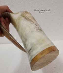 Tasse à boire en céramique de corne de buffle sculptée à la main de grande capacité corne naturelle pour les bars et les pubs à la maison - Product Image 4