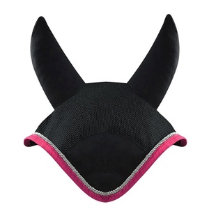 Lightweight breathable crochet ear bonnet washable horse <b>fly</b> veil comfortable fit High quality equestrian gear bonnet by LCI - Product Image 1