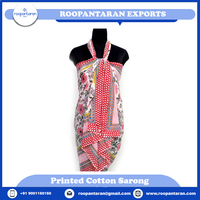 Sarong en coton imprimé à la main par le meilleur fabricant indien, séchage rapide, motif floral, 2 pièces, pour la maternité, paréo de plage avec partie avant