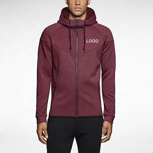 Sweat à capuche zippé intégral personnalisé avec logo, 500 GSM, coton lourd, double couche, respirant, séchage rapide, uni, teint, avec poche, pour homme - Product Image 3