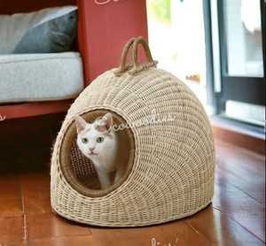 เตียงนอนแมวทำจากไม้สานด้วยมือสองชั้นสำหรับบ้านสัตว์เลี้ยงที่นอนสัตว์เลี้ยงคอนโซลฝังกระดูก - Product Image 3