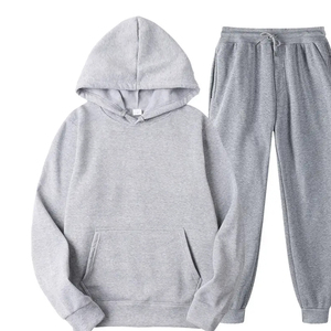 Survêtement Jogger 100% coton avec logo personnalisé unisexe Ensemble sweat à capuche et pantalon de survêtement Survêtement polaire d'hiver pour hommes femmes Sports unis - Product Image 4
