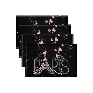 <b>Round</b> Shape Luxury Wedding Dining Table <b>Placemat</b> 100% Pure Cotton Material Customized Print <b>Placemats</b> - Product Image 4