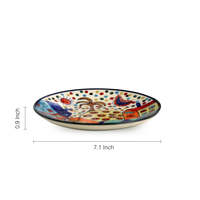Assiettes en céramique robustes multicolores peintes à la main 'Le couple de la cabane' 17,8 cm (7,1 cm) 1,01 kg Fabriquées en Inde Lot de 2