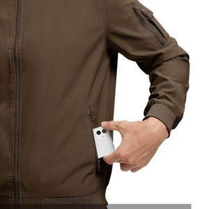 Chaquetas de bombardero para hombre con capucha de lona, transpirables, duraderas, cálidas, elegantes, de invierno, prendas de vestir exteriores, logotipo frontal - Product Image 5