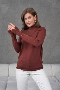 Suéter de Punto con Cuello Alto y Botones, Estilo Moderno para Mujer, Manga Larga, Deportivo, Casual, Elegante para Oficina, Oportunidad de Venta al Por Mayor - Product Image 5