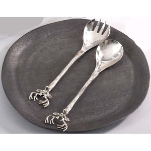 Vente de couverts de restaurant en acier inoxydable de luxe poli argenté couverts en argent avec poignée rectangulaire de style coréen - Product Image 3