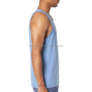 Débardeurs sans manches 100% coton pour hommes Muscle Fit avec logo personnalisé et prix d'usine - Product Image 3