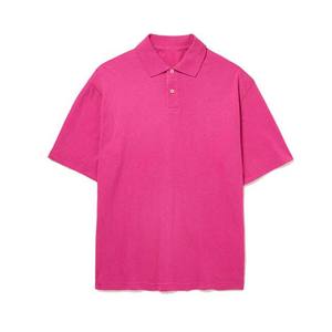 Polos de manga corta de algodón pesado de alta calidad para hombre, camisetas de tela de punto con patrón sólido bordado personalizado - Product Image 5