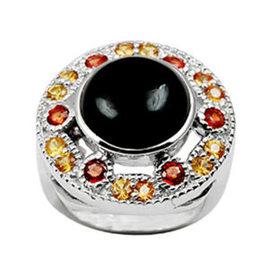 Elegant classic design 925 sterling <b>silver</b> golden rutile multi <b>stone</b> <b>ring</b> jewelry manufactured - Product Image 2