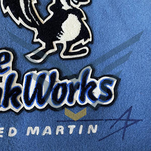 PRO feutre personnalisé Streetwear broderie Chenille laine Vintage bleu couleur hiver personnalisé collège Baseball veste pour hommes - Product Image 5