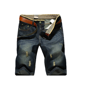 2025 venta al por mayor pantalones cortos de mezclilla rasgados y listos edición verano Pantalones cortos de mezclilla para hombres pantalones vaqueros casuales de moda Pantalones cortos de mezclilla holgados - Product Image 4