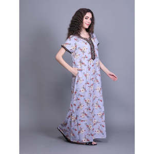 Chemise de nuit maxi tissée pour femme avec poche latérale, douce, respirante et confortable pour un usage quotidien (XL) - Product Image 3
