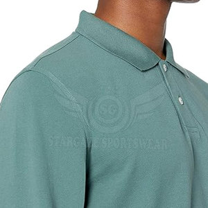 เสื้อโปโลสำหรับผู้ชายเสื้อโปโลผ้าฝ้ายโพลีเอสเตอร์แบบสั่งทำ - Product Image 3