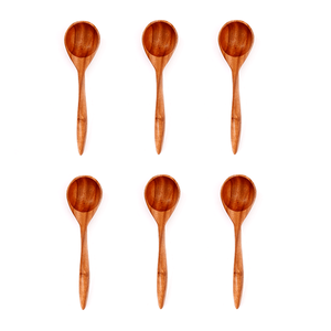 Ensemble de 6 et 2 cuillères à soupe en bois d'acacia Ustensiles de cuisine de luxe faits à la main écologiques pour la cuisine domestique - Product Image 1