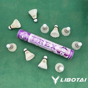 Volant de badminton Rex 4,8g en plumes d'oie et de canard, série d'entraînement haute vitesse, marque personnalisée OEM - Product Image 1