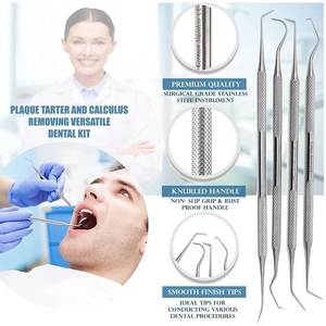 Juego de 10 Piezas de Instrumentos Quirúrgicos de Acero Inoxidable para Limpieza Profunda de Higiene Bucal Dental Profesional, Herramienta para el Cuidado de los Dientes - Product Image 4