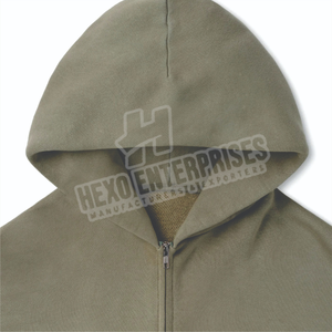 Sudadera con cremallera de gran tamaño 100% algodón personalizado Boxy Streetwear Sudadera con capucha de invierno con cremallera doble de peso pesado bordado de alta calidad - Product Image 5
