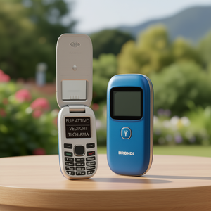Téléphone à clapet Brondi 2G GPRS double SIM bleu 1,77 pouces avec fenêtre + téléphone à fonctions - Product Image 3