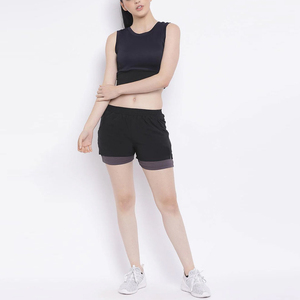 Pantalones Cortos de Doble Capa Personalizables para Mujer, Tendencia Superior, Color Sólido, Precio Accesible, Pantalones Cortos de Doble Capa para Mujer al por Mayor - Product Image 6