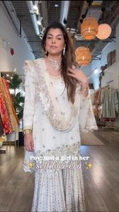 Elegante último exclusivo Chinon blanco elegante Sharara traje de moda de fiesta de lujo ropa de novia muy exigente ropa de mujer chica - Product Image 4