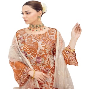 Ramsha ชุดแต่งงาน3ชิ้นสุดหรูสำหรับผู้ใหญ่ชุดผ้าชีฟองปักลายสำหรับงานปาร์ตี้ - Product Image 1