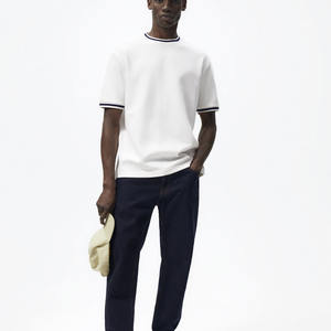 T-Shirt col rond à manches courtes pour hommes, 100% coton, marque personnalisée, blanc, uni, grande taille - Product Image 2