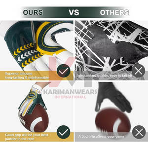 Nouvelle arrivée Gants de football américain imprimés sur mesure avec paume antidérapante et design respirant Gants de football américain - Product Image 4