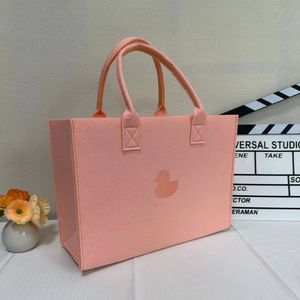 Nouveaux sacs fourre-tout en feutre de grande capacité respectueux de l'environnement Logo personnalisé motif à pois colorés toile coton Vietnam - Product Image 6