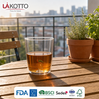 Gobelet en verre borosilicate de qualité restaurant LAKOTTO 350 ml, adapté au service de bar et de salon, verrerie en gros, logo OEM