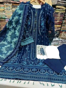 Vestido indio paquistaní de Organza, traje de perla bordada pesada, Salwar Kameez, ropa de fiesta, oferta, 2022 - Product Image 4