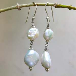 Pendientes Colgantes de Perlas Barrocas, Joyería Boho Hecha a Mano, Plata de Ley, Regalo para Ella en Cumpleaños, Aniversario, Navidad, Día de San Valentín - Product Image 3