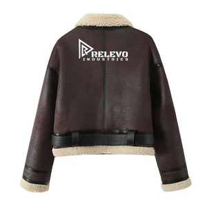 Chaqueta de Cuero Unisex para Invierno, Forro Interior de Lana, Chaqueta Informal Suave y Cálida para Uso Diario en Invierno - Product Image 2