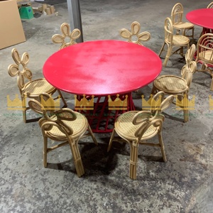 Ensemble table et chaises en rotin pour enfants-Mobilier sûr, robuste et élégant pour enfants à l'intérieur ou à l'extérieur - Product Image 4