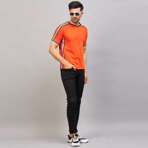 Precio al por mayor 100% algodón camisetas de los hombres de alta calidad Slim Fit cuello redondo con logotipo personalizado en blanco camisetas de los hombres de tela de punto - Product Image 4