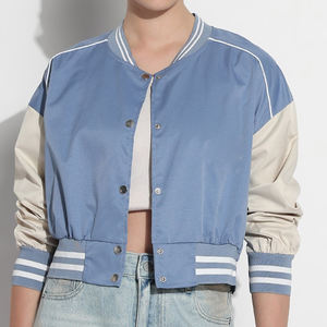 แจ็กเก็ตเบสบอลผ้าซาตินปักลายสำหรับผู้หญิงเสื้อแจ็กเก็ตบอมเบอร์สไตล์ฮิปฮอปผ้าคอตตอนสำหรับใส่ในฤดูใบไม้ผลิ - Product Image 2