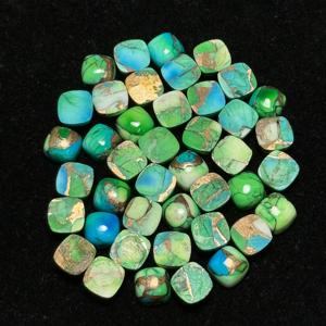 AAA + คุณภาพสูงที่กำหนดขนาดและรูปร่างเบาะนกยูงทองแดงคิงแมนเทอร์คอยส์พลอยสีเขียวหลวม - Product Image 3