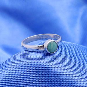 Anillo de ajuste de bisel de estilo bohemio de Plata de Ley 925 al por mayor, piedra preciosa Larimar Natural, fiesta de aniversario de boda para mujer - Product Image 2