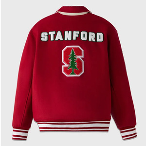 New Style Stanford University Varsity Jacket Manches longues avec poignets côtelés veste d'université letterman avec tissu 100% laine - Product Image 2