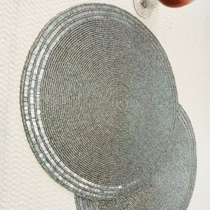 Hot Selling Handmade Embroidery Eco-Friendly Luxury <b>Round</b> Beaded Coaster <b>Placemat</b> for Home Wedding Parties - Product Image 1