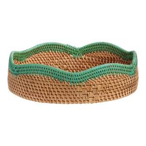 Plateau de service en rotin écologique en bois naturel avec forme de taille tendance pour la maison, les hôtels et les restaurants - Product Image 1