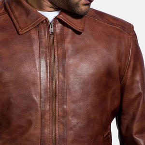 Manteau long en cuir véritable au design classique pour homme, vêtement décontracté de haute qualité avec fermeture éclair chauffante pour homme - Product Image 2