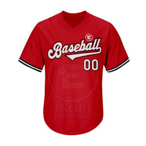 Team Wear Wholesale Baseball Jersey Low MOQ High Quality <b>Light</b> Weight 100% Polyester Quick Dry V-neck Customized Team <b>Name</b> OEM - Product Image 1