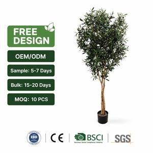 卸売高シミュレーション人工植物装飾風景ホームホテル人工植物背の高い人工オリーブの木ポット - Product Image 1
